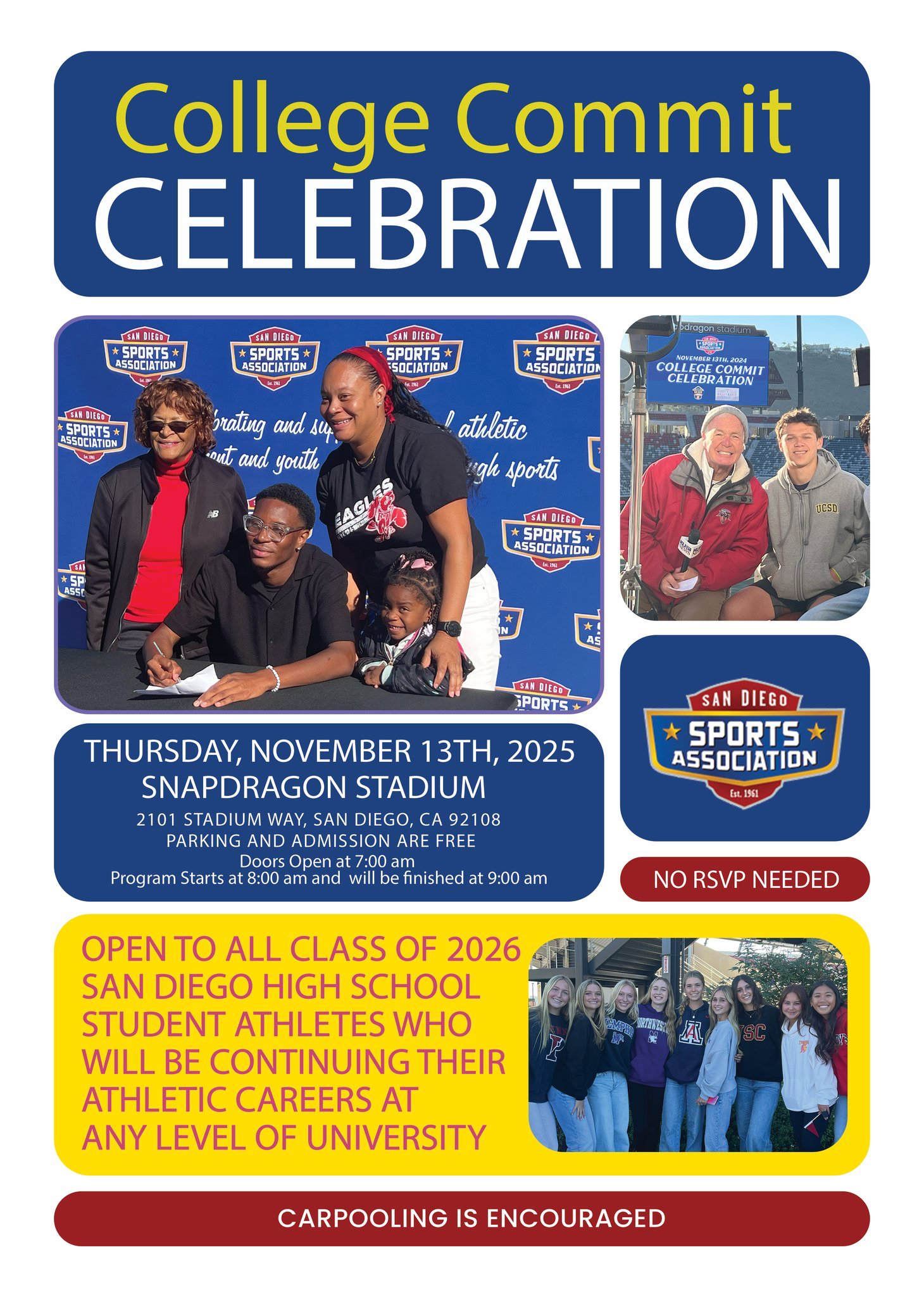 San Diego Sports Association National Letter of Intent Signing Day Celebration