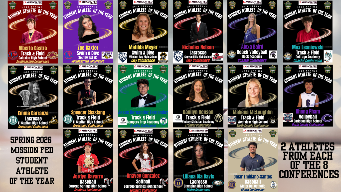 2026 Spring Mission Fed Student Athletes of the Year